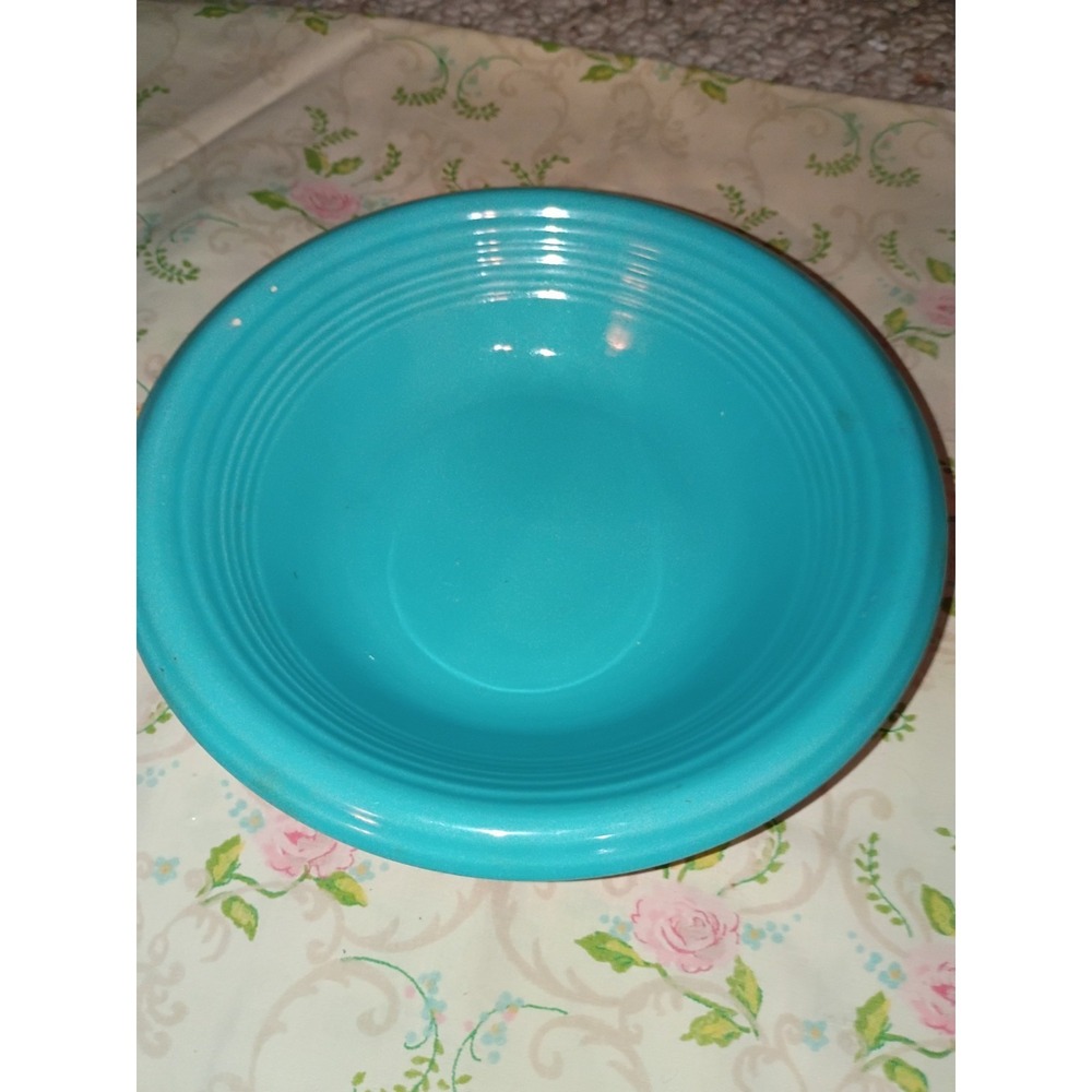 Gibson Housewares Soup Bowl Turquoise- Flea Bites 8 1/4" Ceramic